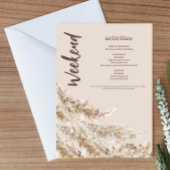 Boho Pampas Grass Weekend Bachelorette Kaart