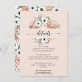 Boho Pampas Grass White Blush Bloemen Palm Kaart (Voorkant / Achterkant)