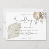 Boho Pampas Grasses Cream Wedding Kaart (Voorkant)