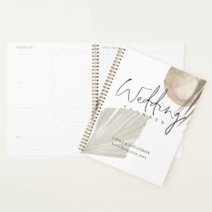 Boho Pampas Grasses Names Date Wedding Planner