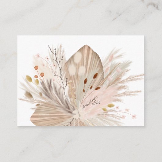 Boho pampas grast seksneutraal luidoperverkeer informatiekaartje (Achterkant)