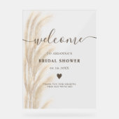 Boho pampas herbe aquarelle accueil douche nuptial (Recto)