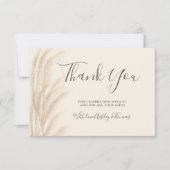 Boho pampas herbe beige merci baby shower (Devant)