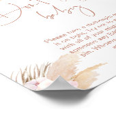 Boho pampas herbe blush Ne pas dire bébé Poster (Coin)