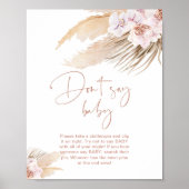Boho pampas herbe blush Ne pas dire bébé Poster (Devant)