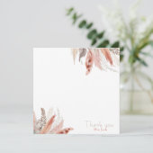 Boho pampas herbe carte de remerciements (Debout devant)