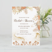Boho pampas herbe douche nuptiale Invitation (Debout devant)