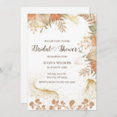 Boho pampas herbe douche nuptiale Invitation (Devant / Derrière)