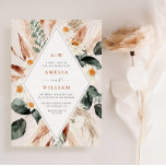 boho pampas herbe faire-part de mariage<br><div class="desc">Un mariage bohème rustique tons de terre invite avec aquarelle fleurie bohème design avec élégante calligraphie script lettering.</div>