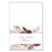 Boho Pampas Herbe Nom du client Cartes de la place (Par défaut)