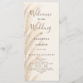 Boho pampas herbe programme de mariage aquarelle (Devant)