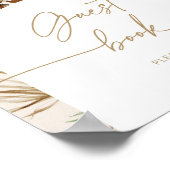 Boho pampas herbe signe l'affiche du livre d'or (Coin)