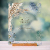 Boho Pampas Icy Blue Bridal Shower (Neutre)