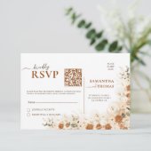 Boho Pampas lis & Eucalyptus QR Wedding RSVP (Debout devant)