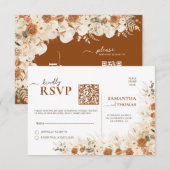 Boho Pampas lis & Eucalyptus QR Wedding RSVP (Devant / Derrière)