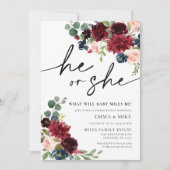 Boho Pampas Lui ou elle Genre Reveillez Invitation (Devant)