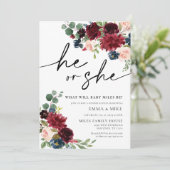 Boho Pampas Lui ou elle Genre Reveillez Invitation (Debout devant)