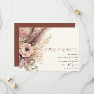 Boho Pampas Mariage en herbe Enregistrer la carte 