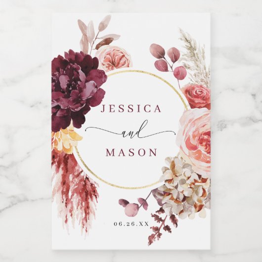 Boho Pampas Mariage Grass Faveurs Mini Étiquette V (Étiquettes simples)