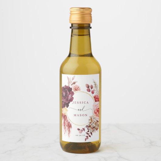 Boho Pampas Mariage Grass Faveurs Mini Étiquette V (Devant)