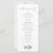 Boho Pampas Neutral Floral Mariage Programme d'acc (Dos)