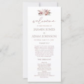 Boho Pampas Neutral Floral Mariage Programme d'acc (Devant)