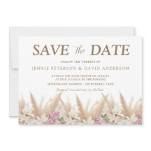 Boho Pampas & Orchidee Save the Date Kaart Wedding