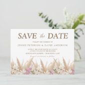 Boho Pampas & Orchidee Save the Date Kaart Wedding (Staand voorkant)