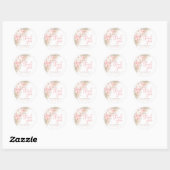 Boho Pampas Orchids Pioenrozen Dank u Baby shower Ronde Sticker (Vel)