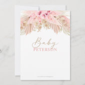 Boho Pampas Orchids Roze Neutraal Baby shower Kaart (Achterkant)