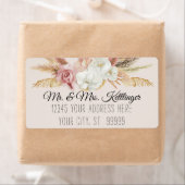 Boho Pampas Palm Neutral Blush Floral Greenery Etiket (Insitu)