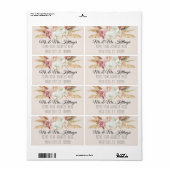 Boho Pampas Palm Neutral Blush Floral Greenery Etiket (Full Sheet)