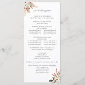 Boho Pampas Pampas Floral Cérémonie Programme (Dos)