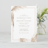 Boho Pampas Pas de parents Faire-part de mariage (Debout devant)