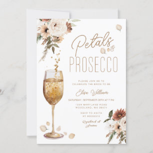 Boho Pampas Petals en Prosecco Vrijgezellenfeest Kaart