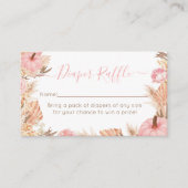 Boho Pampas Pink Pumpkin diaper raffle Informatiekaartje (Voorkant)