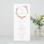 Boho Pampas Programme de Mariage Grass - Pampagras (Debout devant)