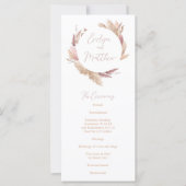 Boho Pampas Programme de Mariage Grass - Pampagras (Devant)
