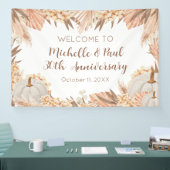 Boho Pampas Pumpkin anniversary Welcome banner (Beurs)