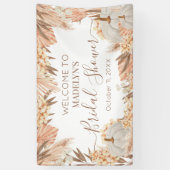 Boho Pampas Pumpkin bridal shower Welcome banner (Verticaal)