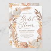 Boho Pampas Pumpkin White Bridal Shower Kaart (Voorkant / Achterkant)