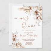 Boho Pampas Quinceanera Invitation (Devant)
