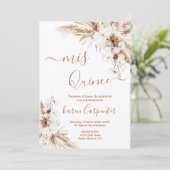 Boho Pampas Quinceanera Invitation (Debout devant)