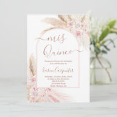 Boho Pampas Rose Quinceanera Invitation (Debout devant)