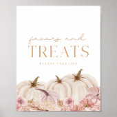 Boho Pampas Roze Pompoen Favors & Treats Poster (Voorkant)
