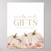 Boho Pampas Roze Pompoen Kaarten & Geschenken Poster (Voorkant)