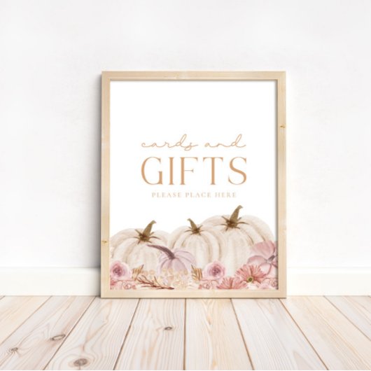 Boho Pampas Roze Pompoen Kaarten & Geschenken Poster