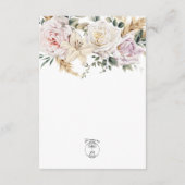 Boho Pampas & Roze Rozen Wit Details Bruiloft Informatiekaartje (Achterkant)