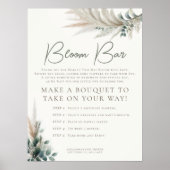 Boho Pampas Sage Green Baby Shower Bloom Bar Sign Poster (Voorkant)
