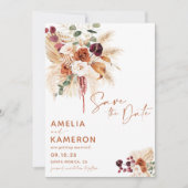 Boho Pampas Save The Date Card (Voorkant)